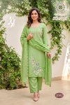 Kasuti Vol 2 By Passion Tree Mal Chanderi Kurti With Bottom Dupatta 